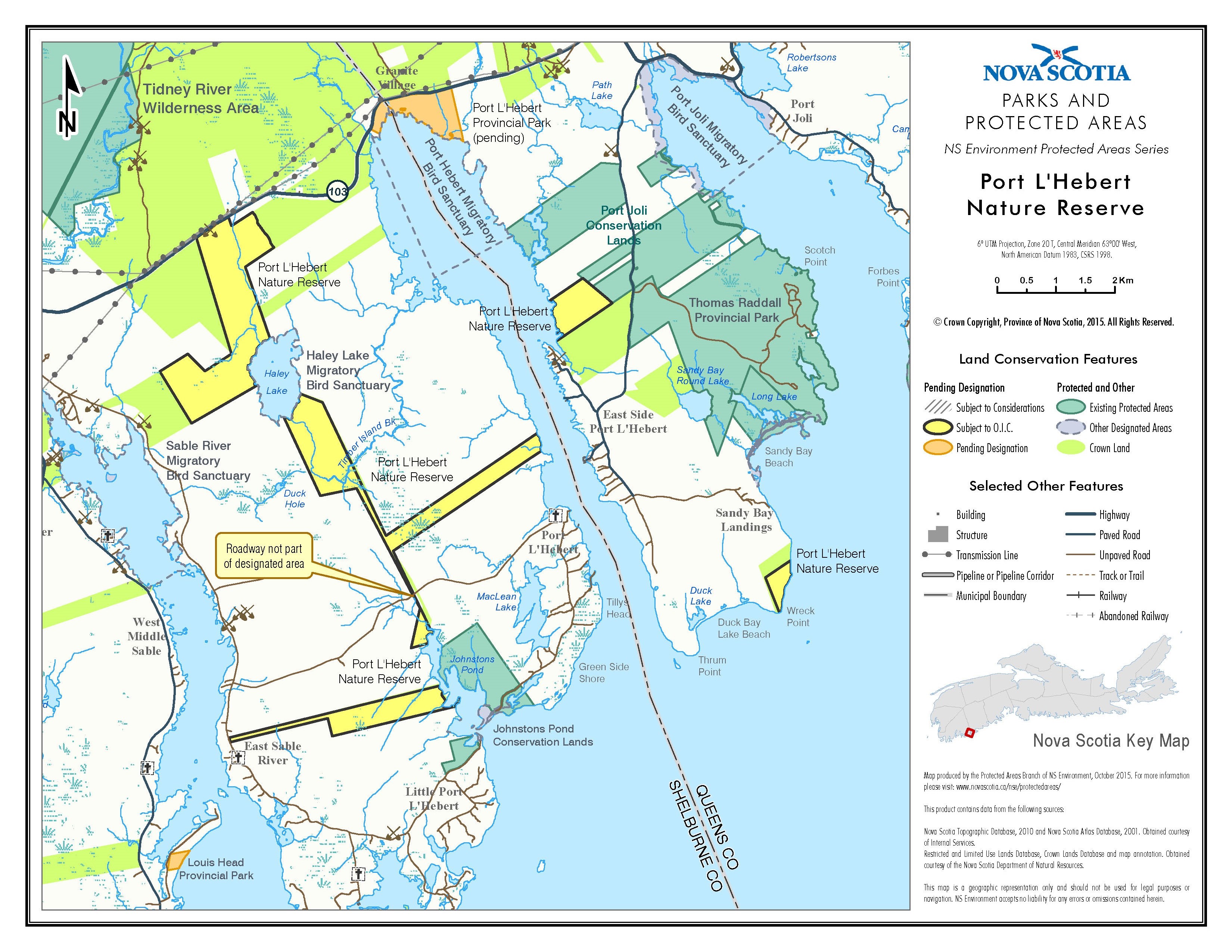 Approximate boundaries of Port l'Hebert Nature Reserve